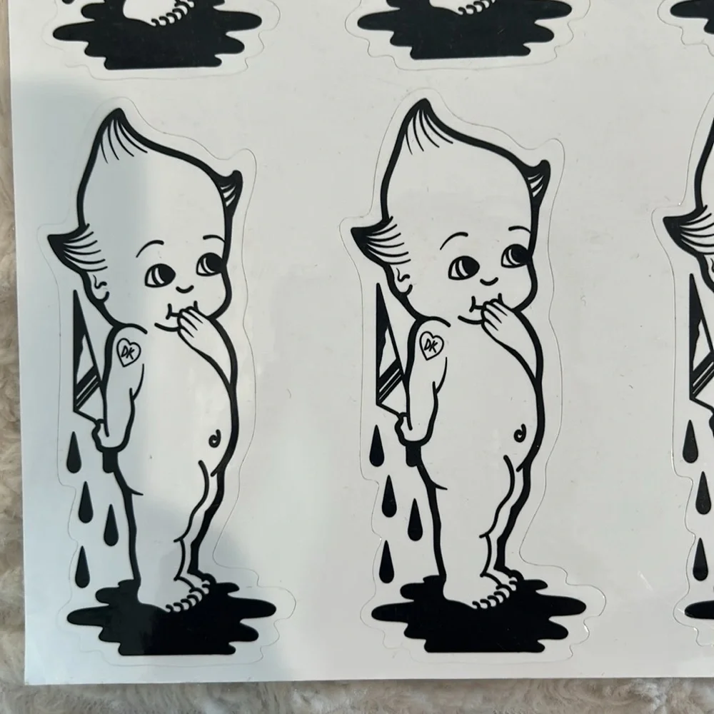 Dolls Kill rare Black and White baby Elliot sticker sheet new all 10